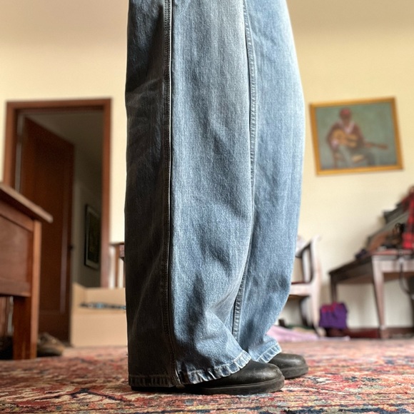 Nasty Girl High Rise Wide Leg Button Up Denim Flared Jeans - Picture 7 of 9